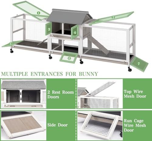Extra large two story hutch with dual runs — photo 4