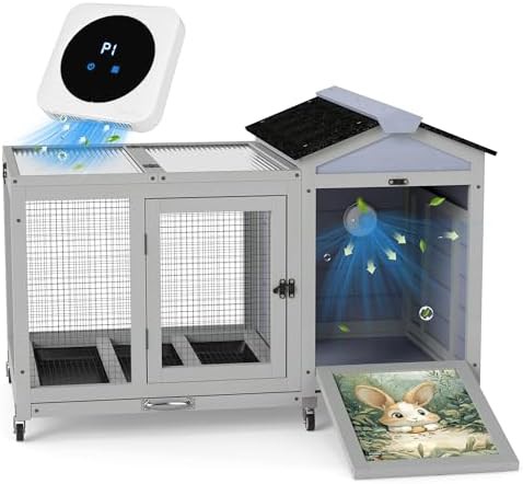 Grey patterned hutch with air purifier