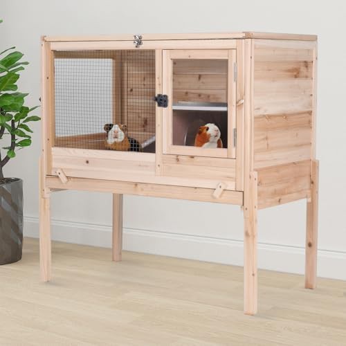 Natural wood indoor hutch with stand