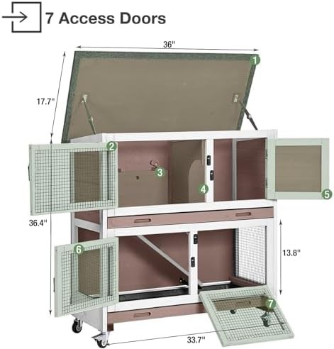 Brown two story indoor outdoor hutch — photo 5