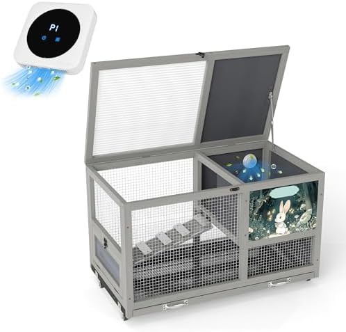 Orange double decker hutch with purifier