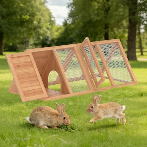 Natural wood A-frame chicken coop