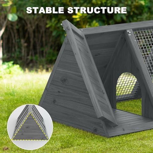 Modern grey A-frame wooden hutch — photo 3