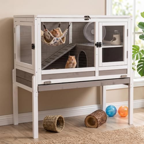 Brown indoor cage with detachable stand