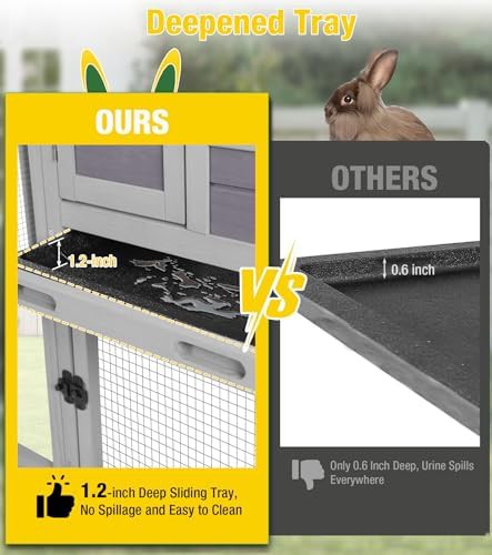 Grey two tier wooden bunny cage — photo 4