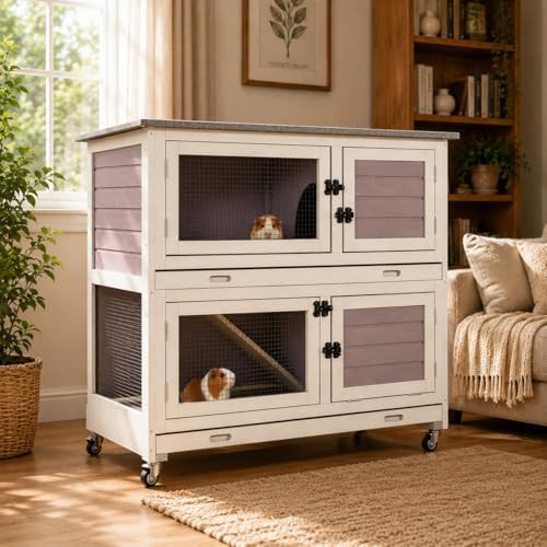 Wooden two tier guinea pig hutch