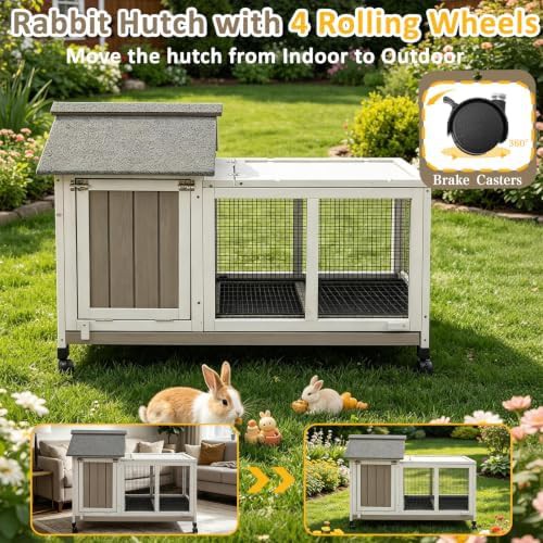 Outdoor two story bunny cage with run — photo 5