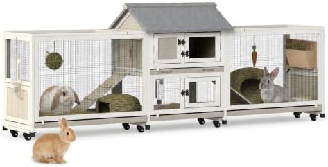 Large wooden hutch with double run