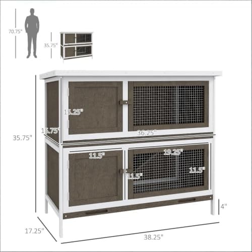 Double story wooden hutch with asphalt roof — photo 4