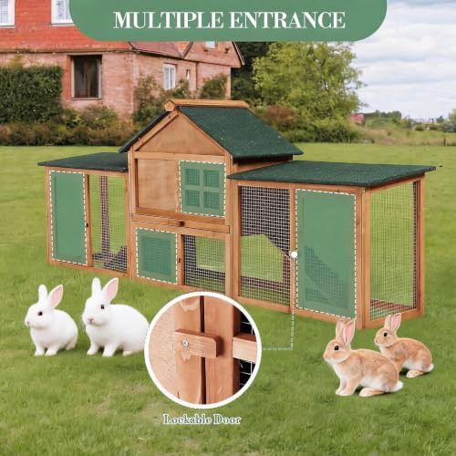 Large Wooden Outdoor Rabbit Cage 80 in — photo 3
