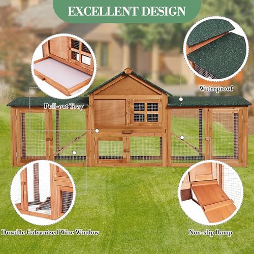 Large Wooden Outdoor Rabbit Cage 80 in — photo 4