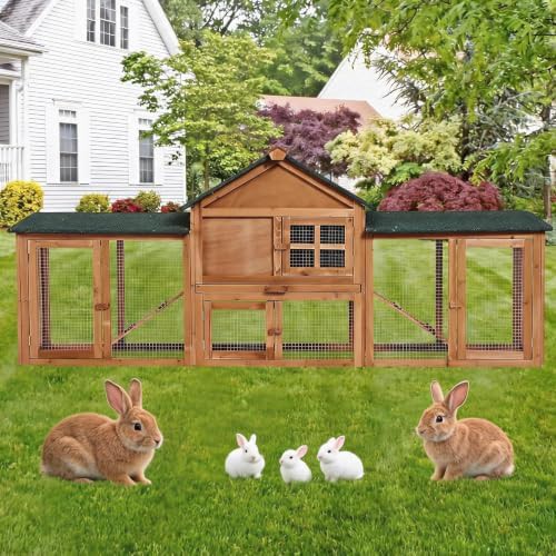 Large Wooden Outdoor Rabbit Cage 80 in — photo 5