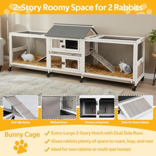Large mobile hutch with double runs — photo 3