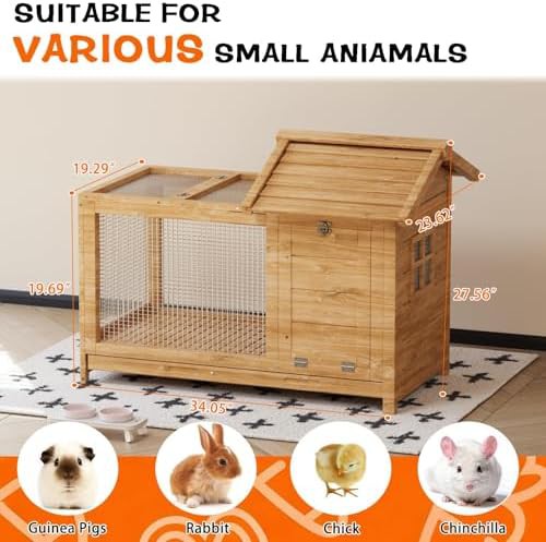 Two story weatherproof wooden rabbit hutch — photo 3