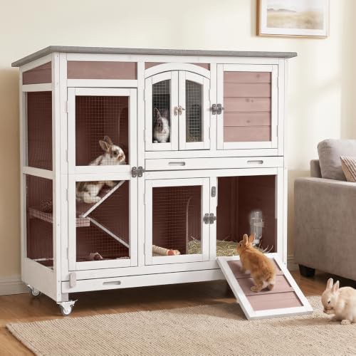 Large brown two story hutch