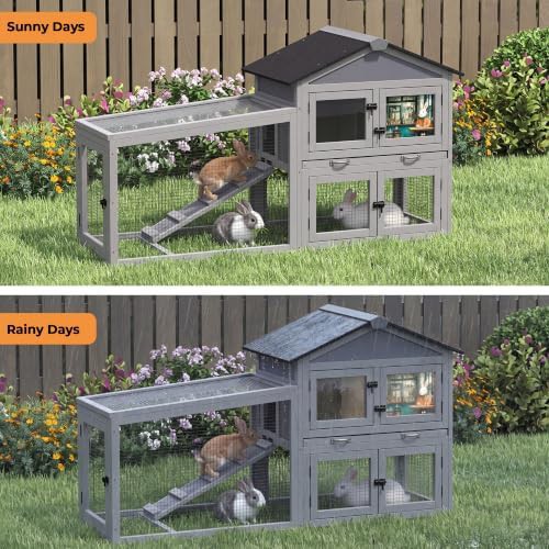 Outdoor hutch with covered run area — photo 4