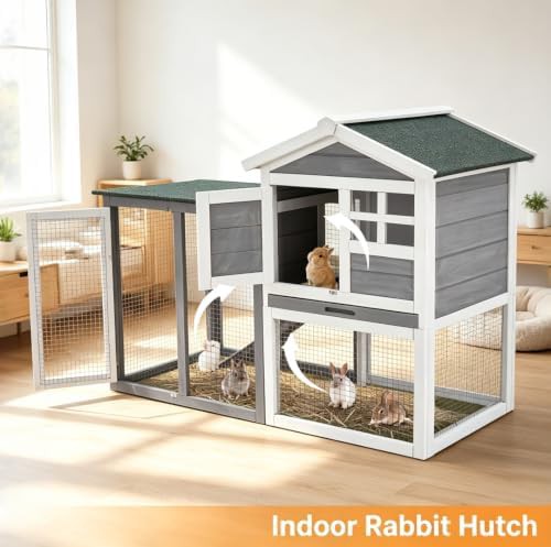 Two story wooden hutch with ramp — photo 4