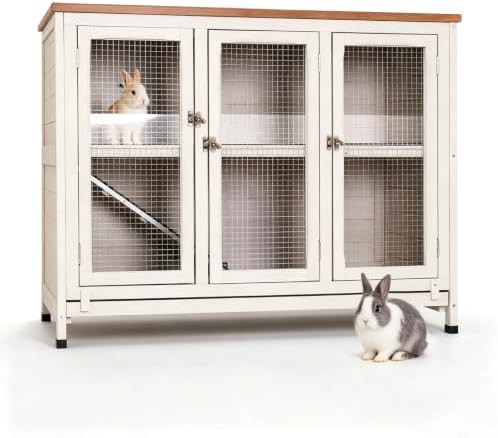 Two story hutch with clear guard panel