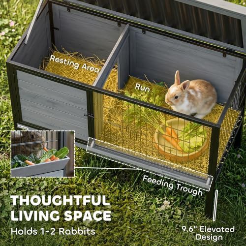 Light gray hutch with plastic roof — photo 3