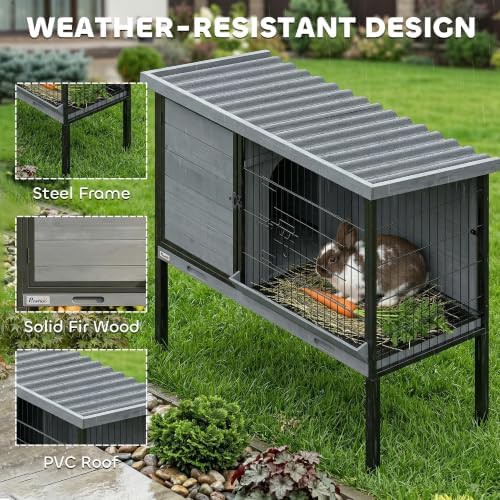 Light gray hutch with plastic roof — photo 4